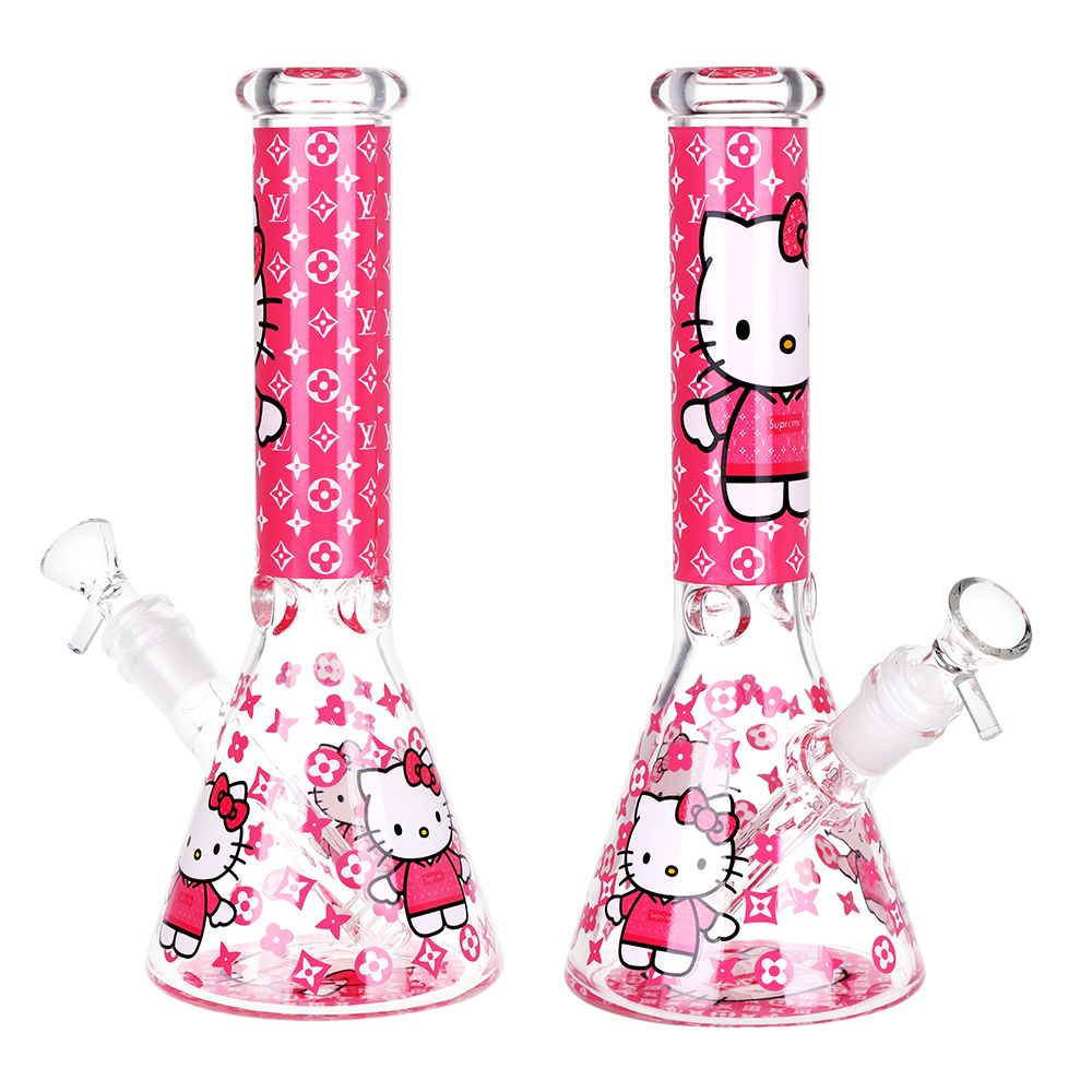 High Fashion Hello Kitty Beaker Glass Water Pipe - 10" / 14mm F